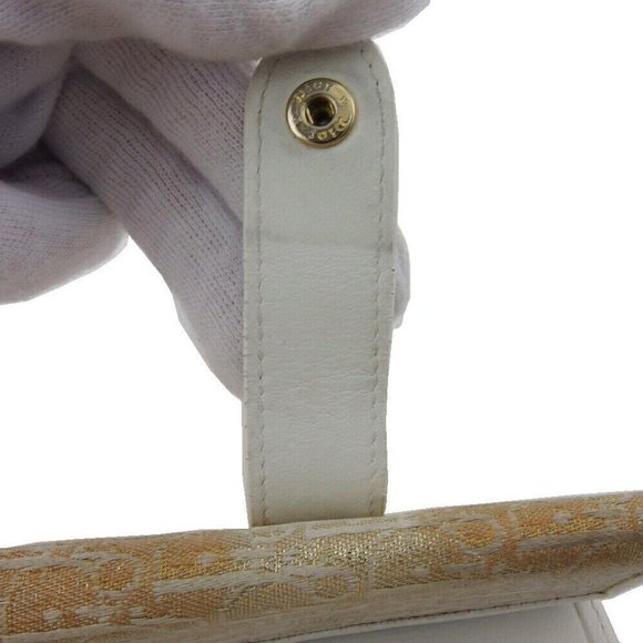 DIOR Key Case Trotter Beige White Canvas x Leather Authentic USED - Picture 7 of 10